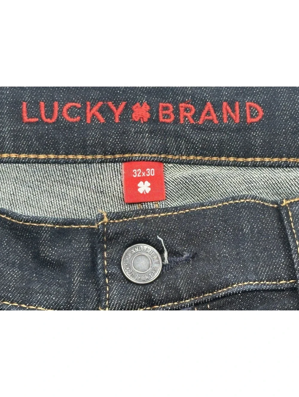 Lucky Brand Flat Front Straight Denim Jeans Mens 32/30